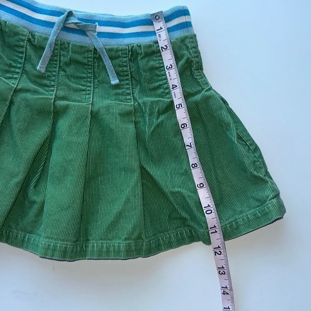 Mini Boden Corduroy Pleated Skirt Green St Patrick’s 5/6
